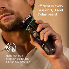 Norelco i9000 Prestige Electric Shaver close-up of cutting blades