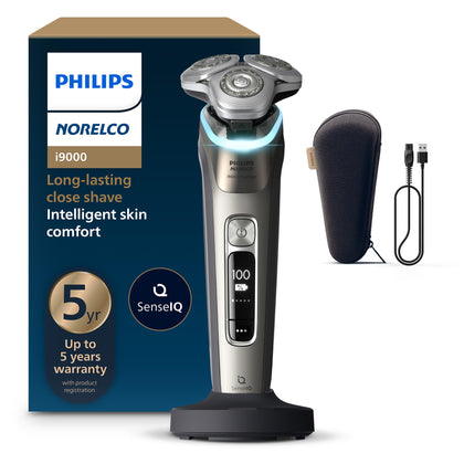 Norelco i9000 Prestige Electric Shaver Gold Oyster front view