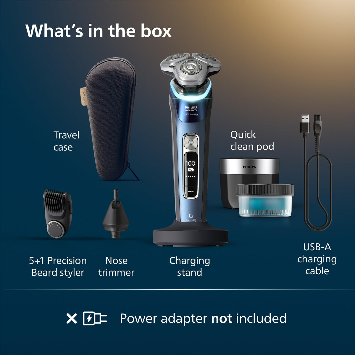 Norelco i9000 Prestige Electric Shaver with nose trimmer accessory