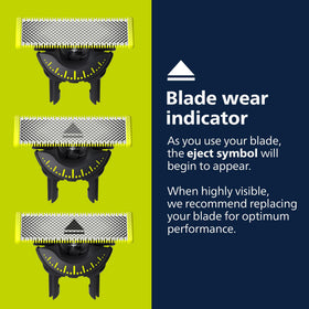Norelco OneBlade 360 Blade close-up showing rounded tips