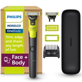 Norelco OneBlade 360 front view with 360 Blade and comb
