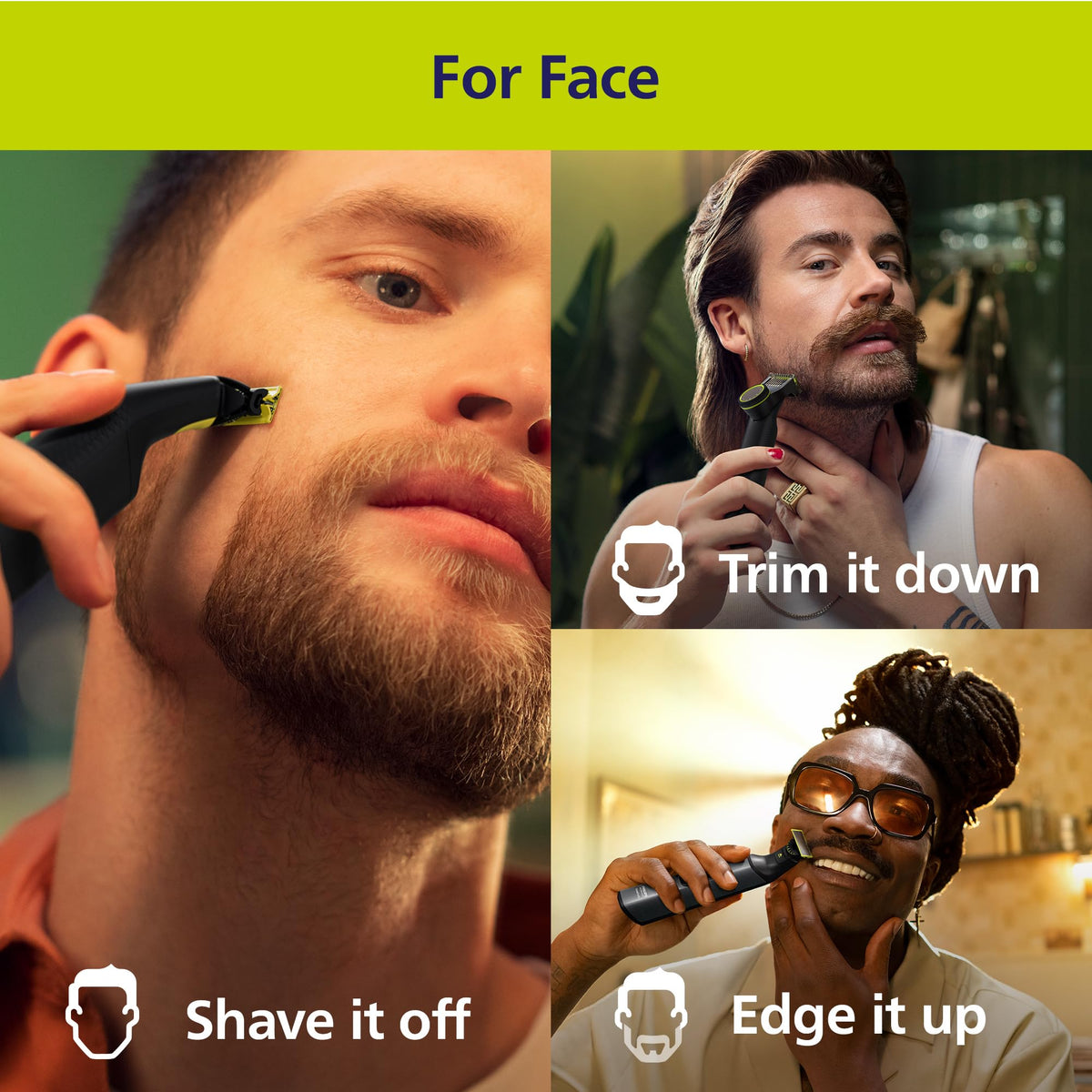 Norelco OneBlade Pro 360 with LED display and 20-length comb