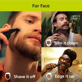 Norelco OneBlade Pro 360 with LED display and 20-length comb
