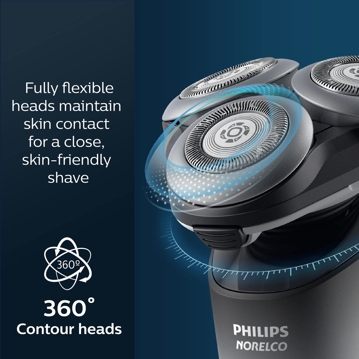 Norelco Shaver 5000X showing flexible shaving head