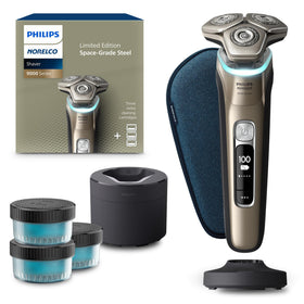 Norelco Shaver Series 9000 front view with accessories