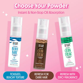 Not Your Mother's Clean Freak Unscented Dry Shampoo Powder with hairbrush