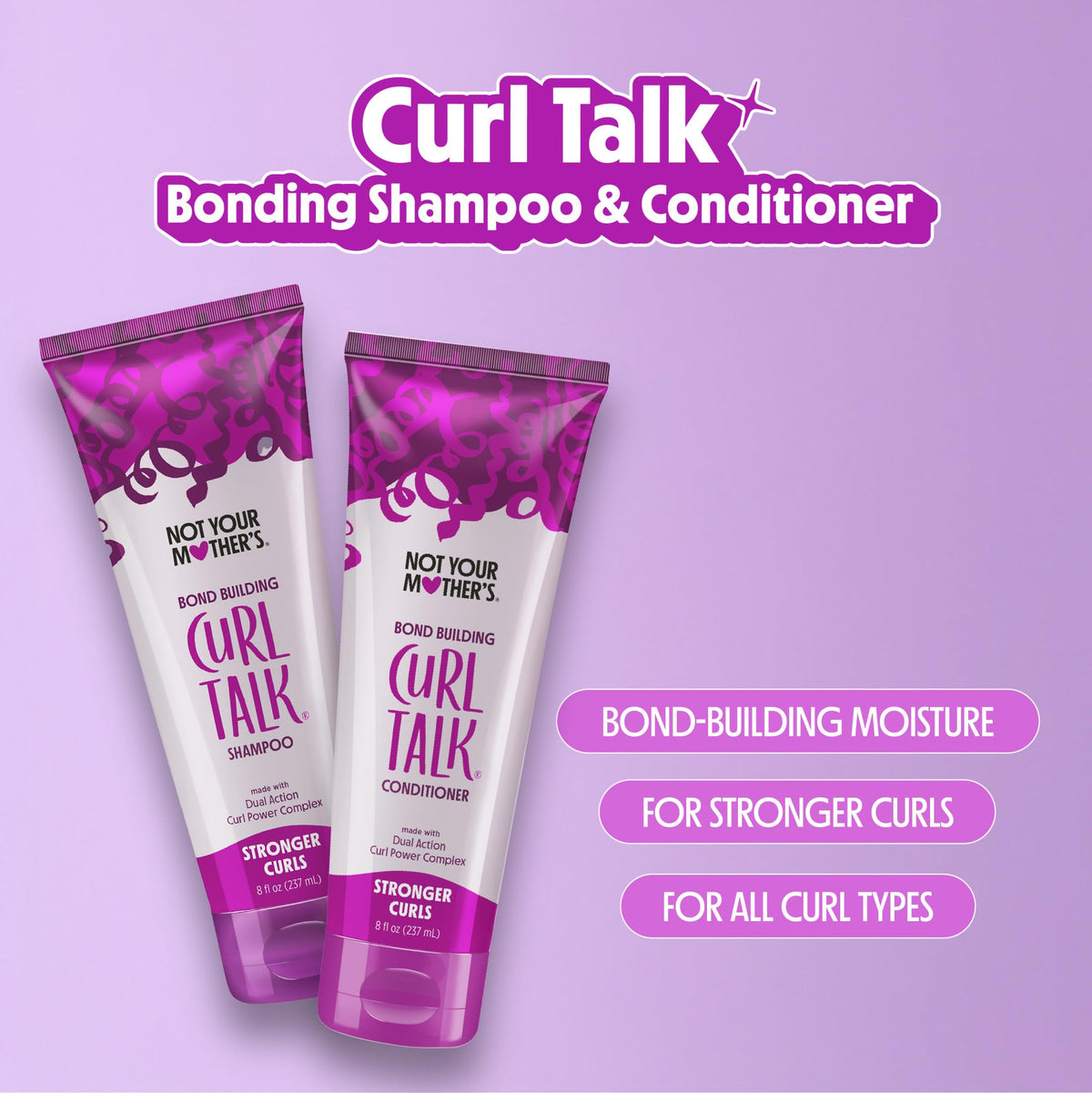 Not Your Mother's Curl Talk Bond Building Shampoo and Conditioner back view