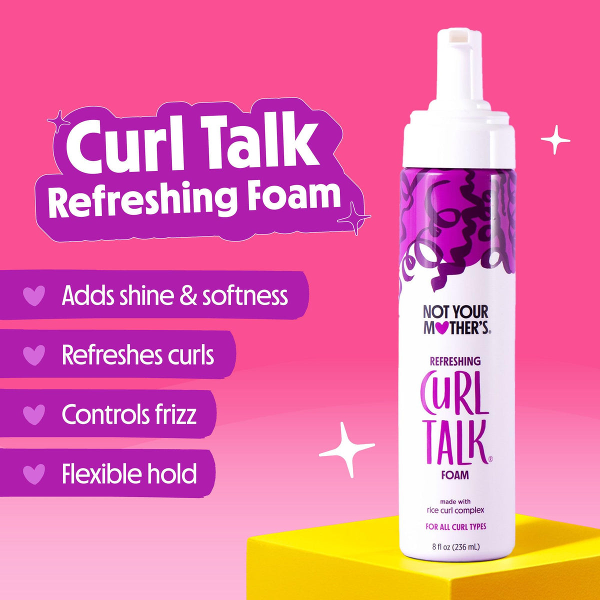 Not Your Mother's Curl Talk Foam being dispensed