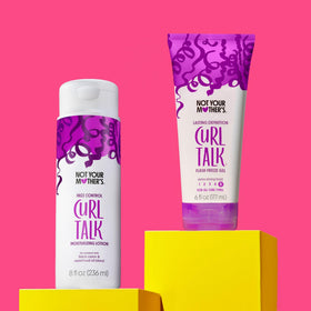 Not Your Mother's Curl Talk Gel and Lotion with ingredients list