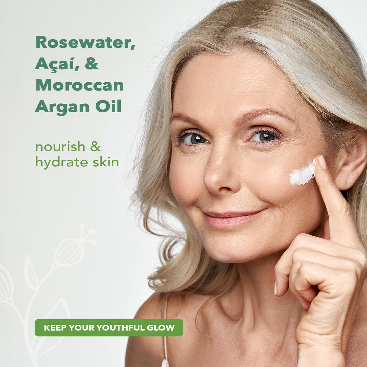 Nourish Organic face lotion texture on hand