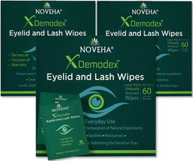 NOVEHA Demodex Eyelid & Lash Wipes box front view