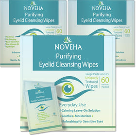 NOVEHA Eyelid & Lash Wipes 180PCs packaging front view