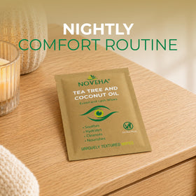 NOVEHA Eyelid & Lash Wipes in a travel bag
