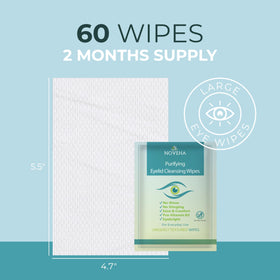 NOVEHA Eyelid & Lash Wipes opened with wipe visible