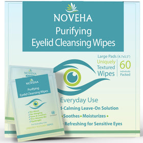 NOVEHA Eyelid & Lash Wipes pack of 60 front view