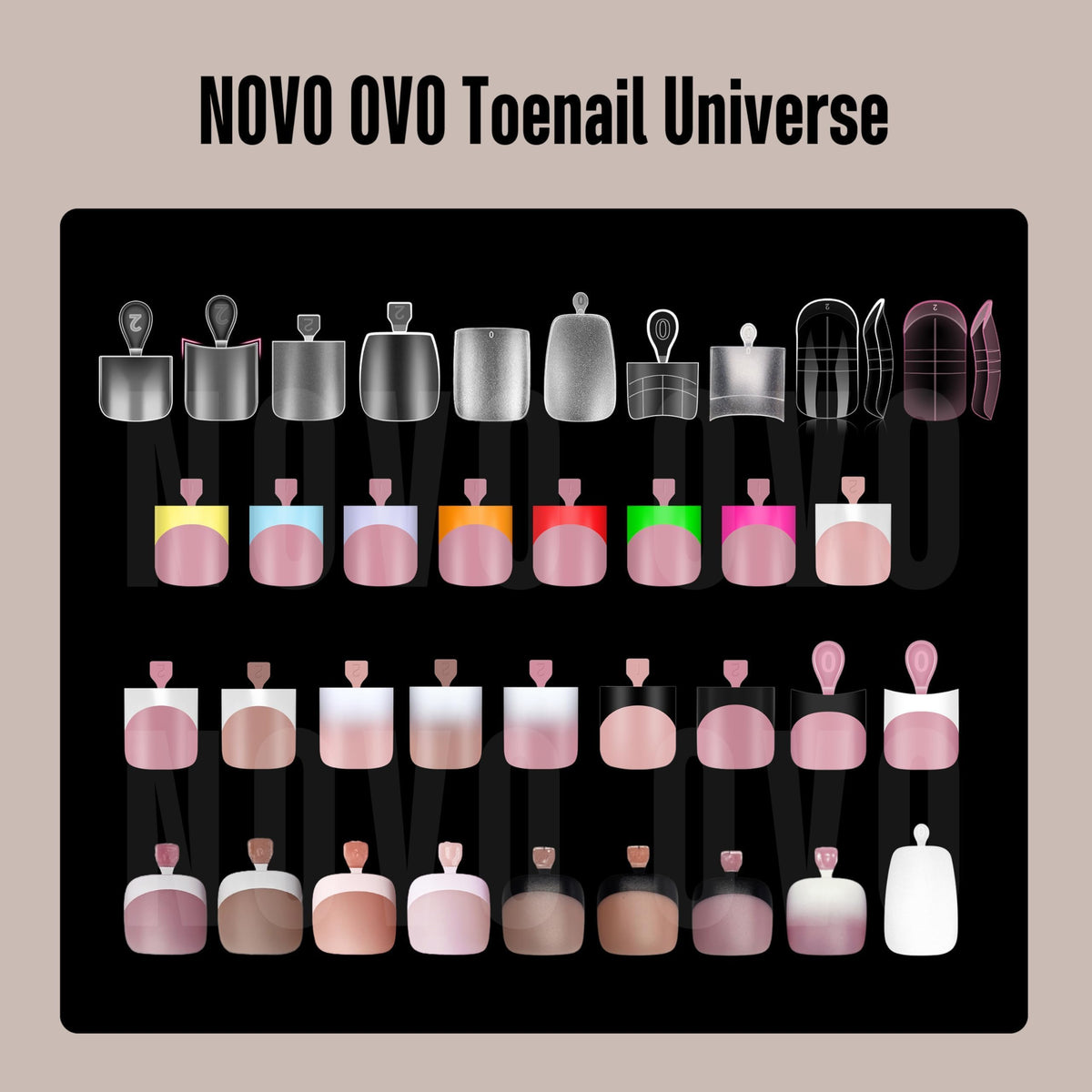 NOVO OVO Sharp Square Toe Nail Tips in use with open-toe sandals
