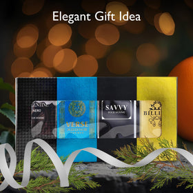 NovoGlow fragrance set with four bottles displayed