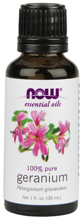 NOW Foods 100% Pure Geranium Oil 91g front view