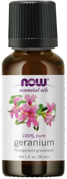 NOW Foods 100% Pure Geranium Oil 91g packaging detail