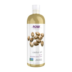 NOW Foods Castor Oil 100% Pure 16-Ounce front view