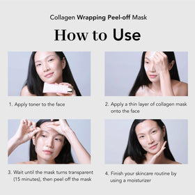 NOWATER Collagen Peel Off Face Mask showing application process