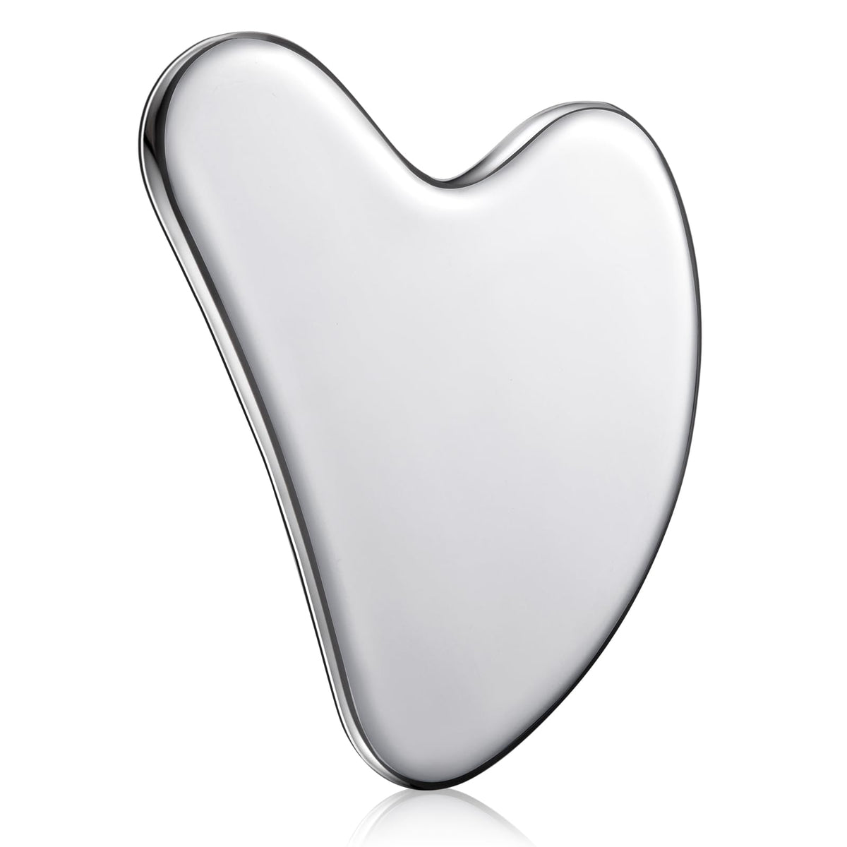 Nuanchu Gua Sha Facial Tool in silver, front view