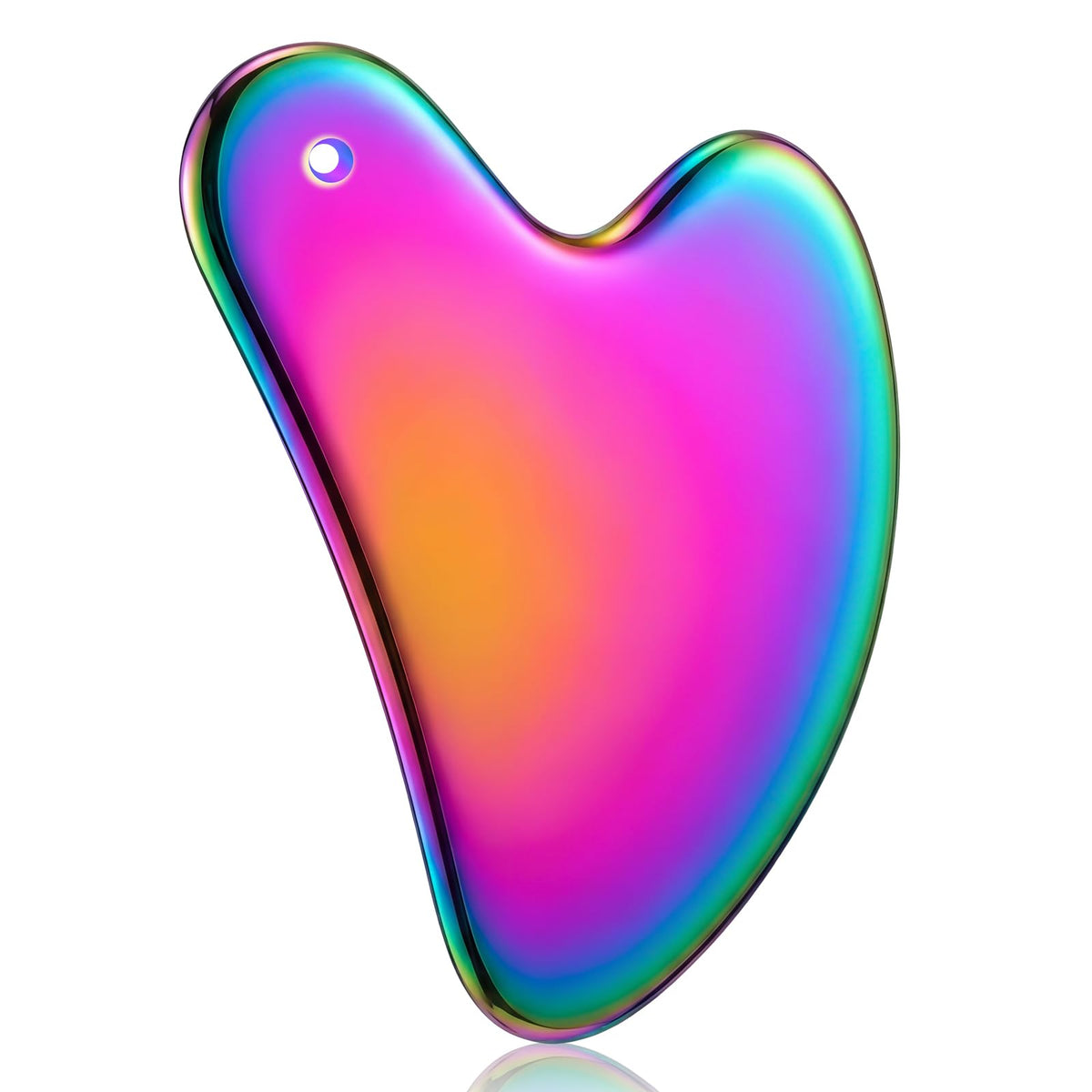 Nuanchu Gua Sha Facial Tool stainless steel rainbow front view