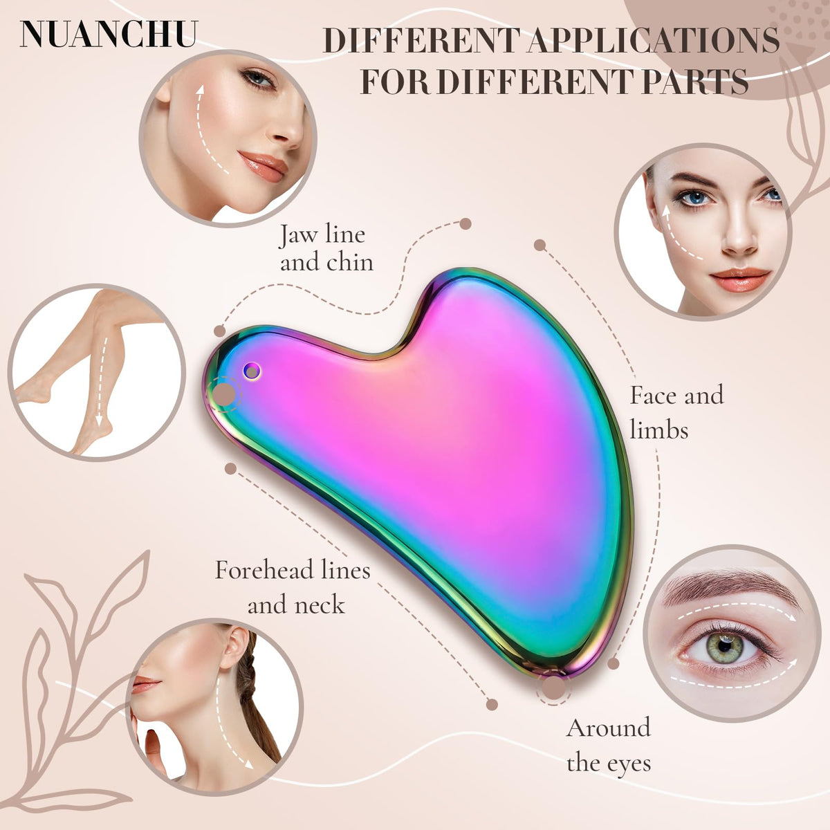 Nuanchu Gua Sha tool in use on a person's face