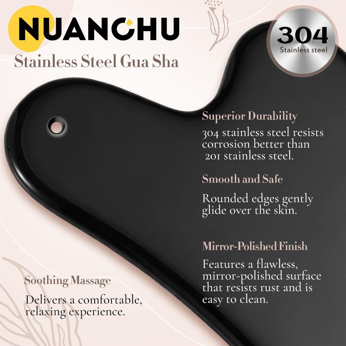 Nuanchu Gua Sha tool on a bathroom counter