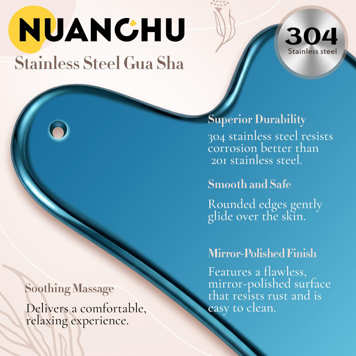 Nuanchu Gua Sha tool with facial oil
