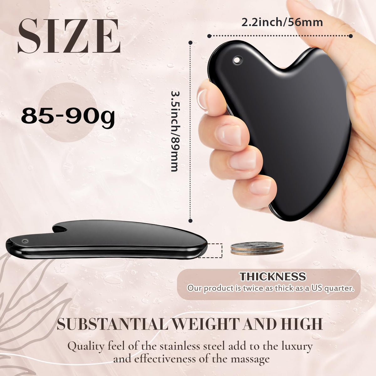Nuanchu Gua Sha Tool with velvet travel pouch
