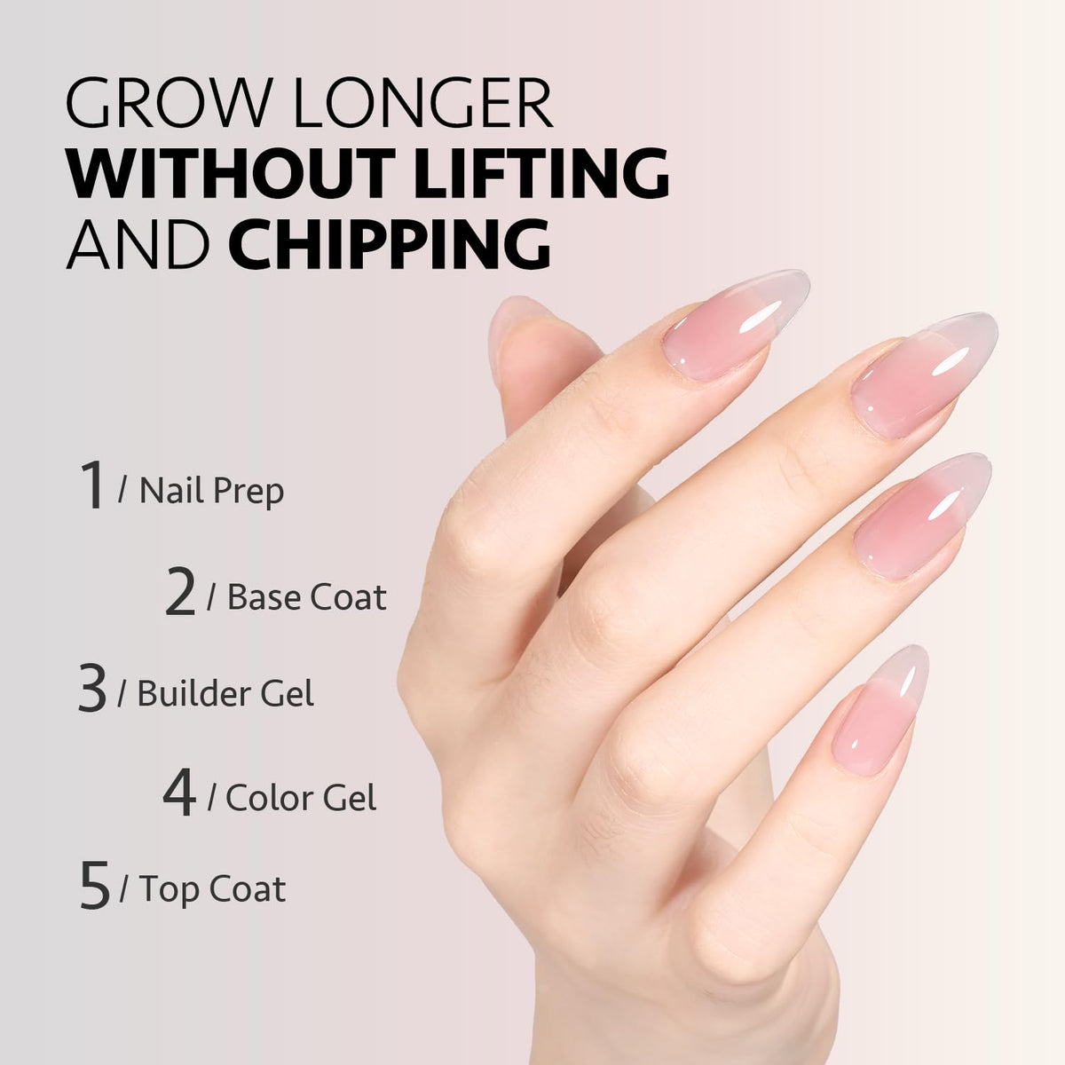 Nude shade of GAOY builder gel in a small jar