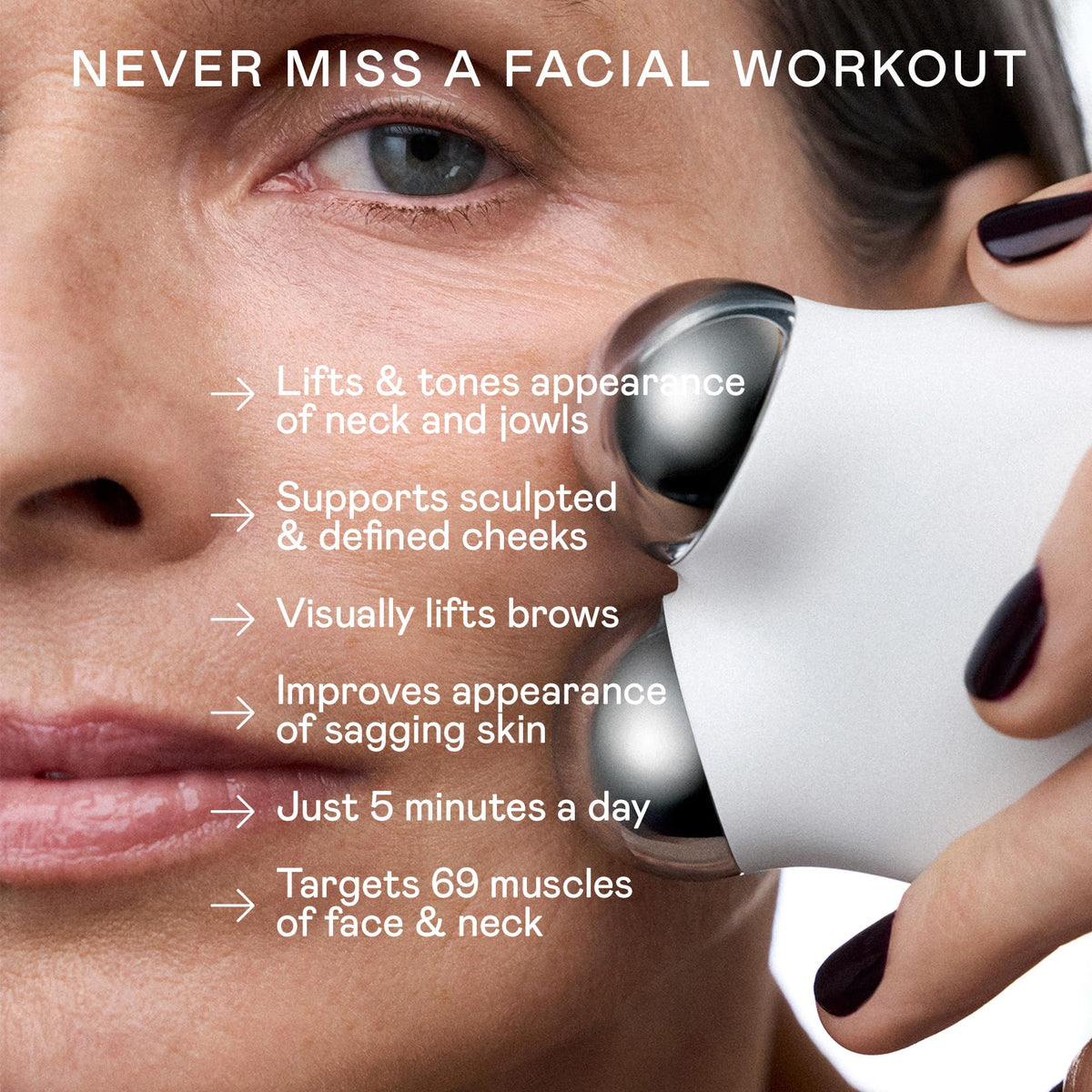 NuFACE MINI+ Facial Sculpting Tool Violet Dusk side view