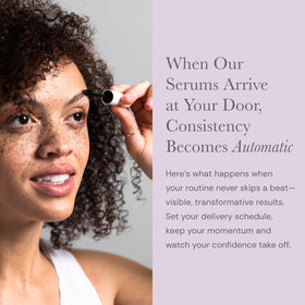 NULASTIN eyebrow serum lifestyle scene with beauty products