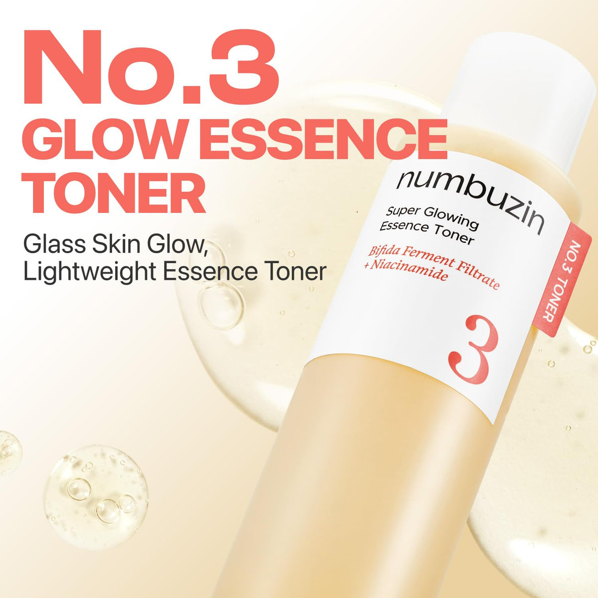 numbuzin No.3 toner bottle side view with label