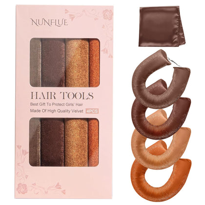 nunflue heatless hair curlers set in velvet material