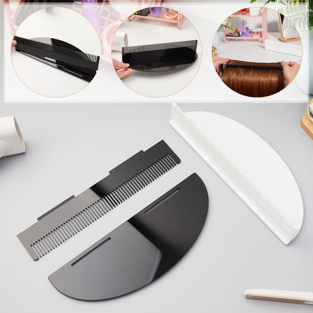 Nuogo Hair Extension Holder set on a table