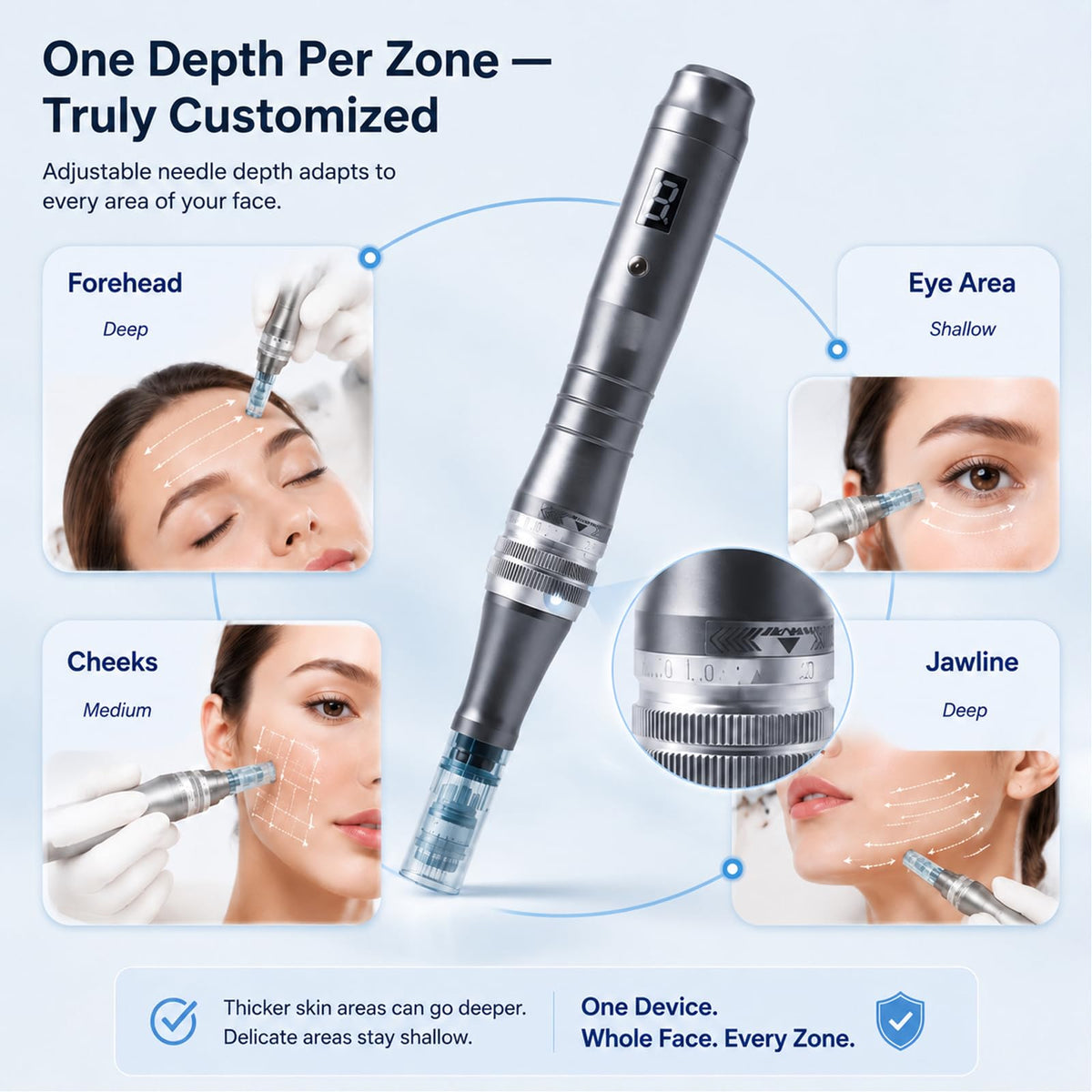Nurself Microneedling Pen M8 with included spare cartridges