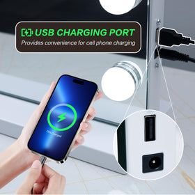 NUSVAN Lighted Makeup Mirror displaying 3 colour lighting modes