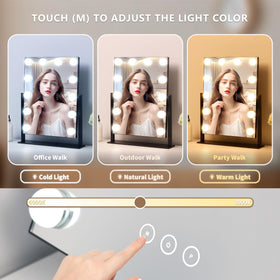 NUSVAN Vanity Mirror with detachable 10X magnifying mirror