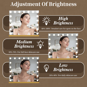NUSVAN Vanity Mirror with detachable 10X magnifying mirror