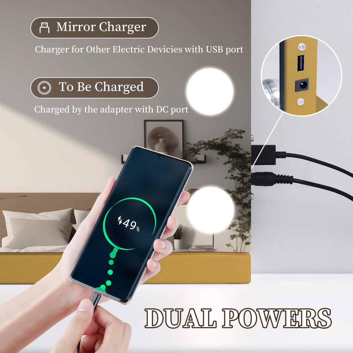 NUSVAN Vanity Mirror with packaging and accessories