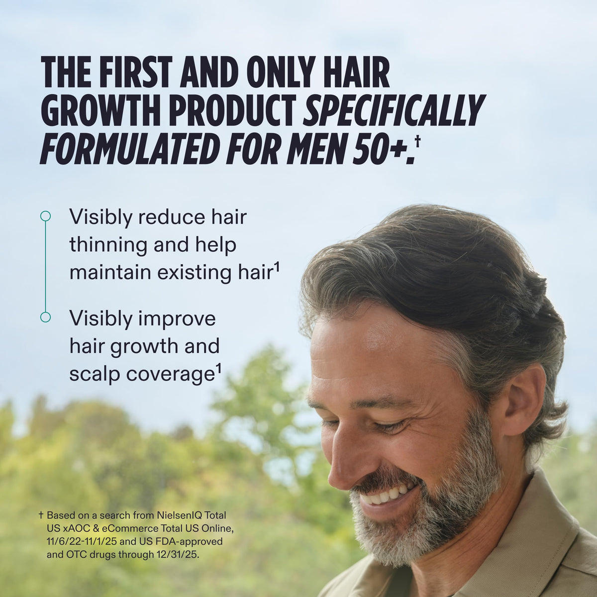 Nutrafol Men 50+ Hair Growth Supplements bottle side view