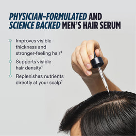 Nutrafol Men's Hair Serum application on scalp