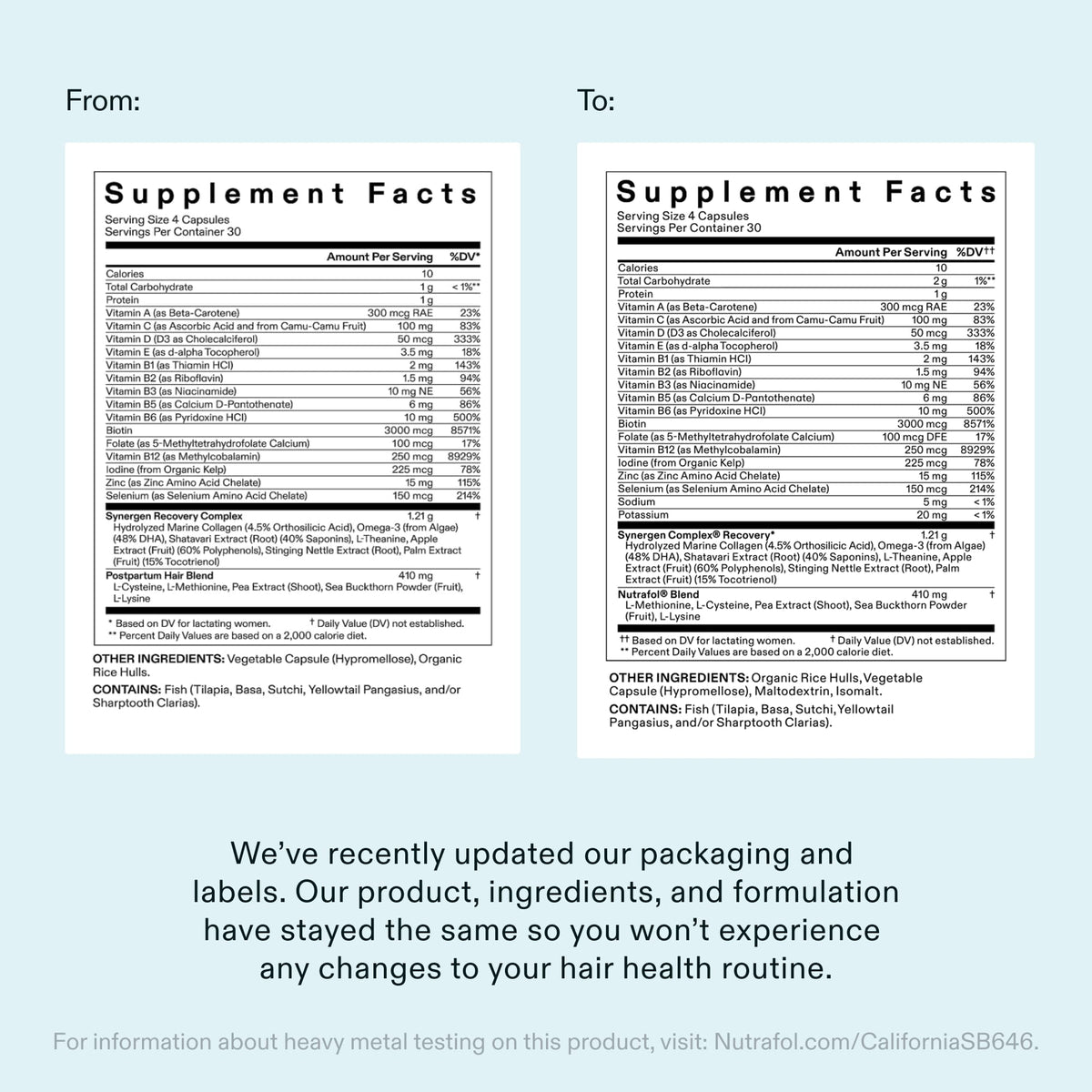 Nutrafol Postpartum Hair Growth Supplements refill pouch