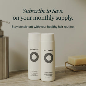 Nutrafol shampoo demonstrating hydration effect
