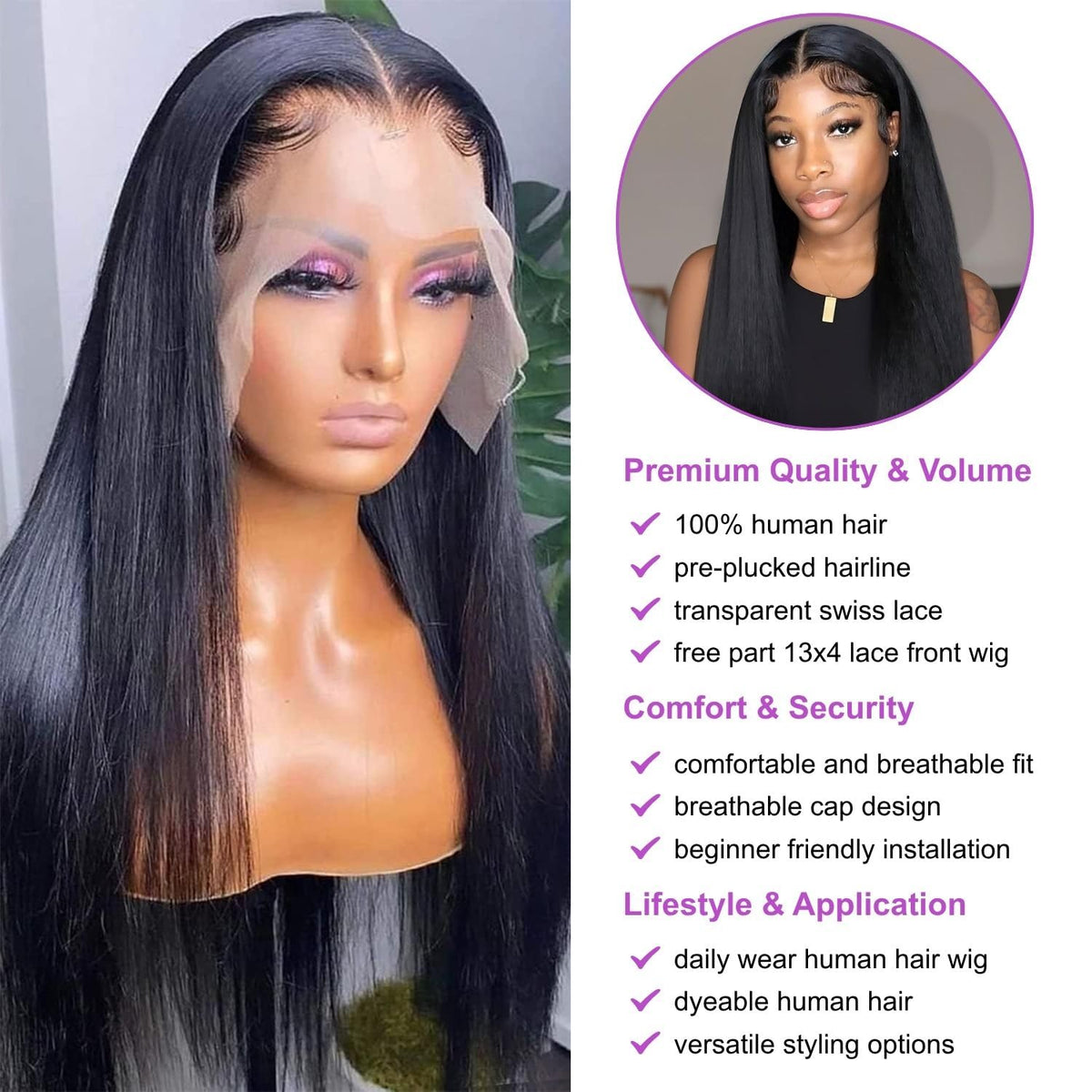 NVL Lace Front Wig 24 Inch in packaging