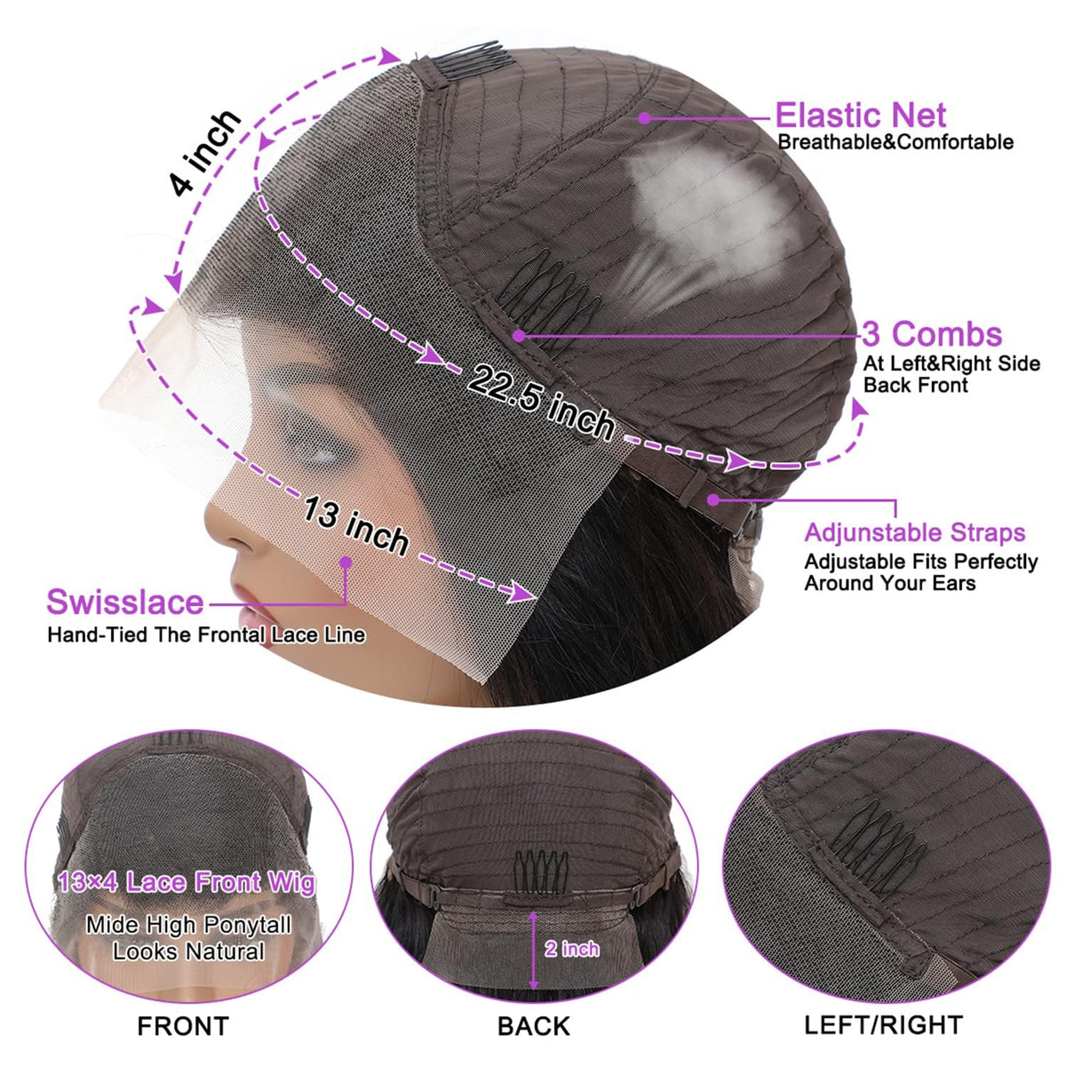 NVL Lace Front Wig 24 Inch on mannequin displaying versatility