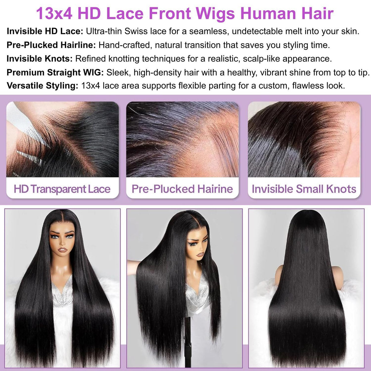 NVL Lace Front Wig 24 Inch styled in a ponytail