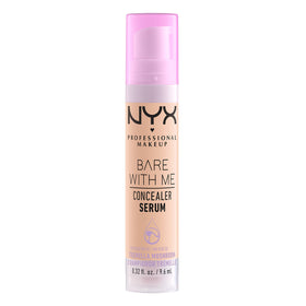 NYX Bare With Me Concealer Serum displayed with other makeup products